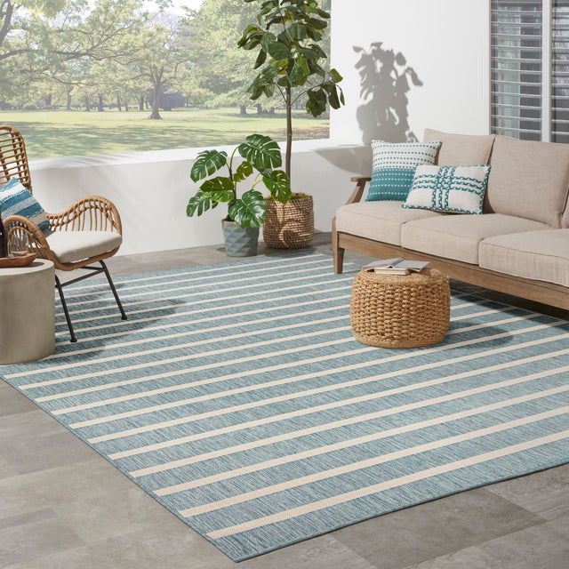 Nourison Positano Pos03 Aqua Ivory Rug - Nourison - 99446903174