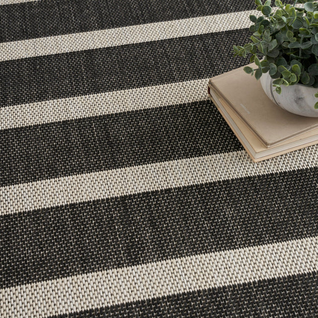 Nourison Positano Pos03 Black Ivory Rug - Nourison - 99446903303