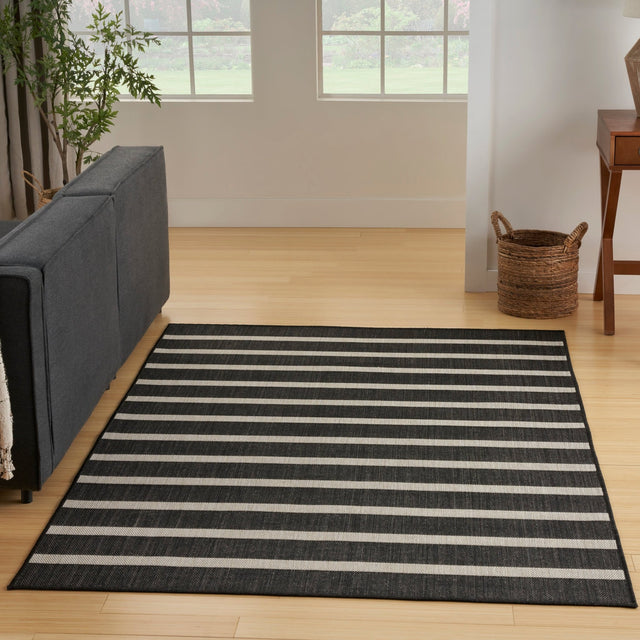 Nourison Positano Pos03 Black Ivory Rug - Nourison - 99446903303