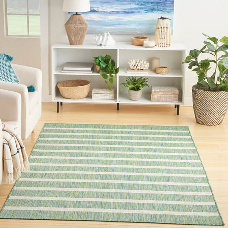 Nourison Positano Pos03 Blue Green Ivory Rug - Nourison - 99446903433