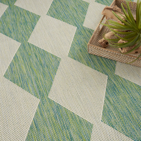 Nourison Positano Pos04 Blue Green Rug - Nourison - 99446938350