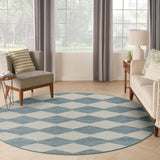Nourison Positano POS04 Machine Made Aqua Rug