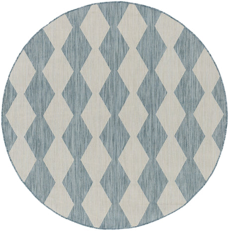 Nourison Positano POS04 Machine Made Aqua Rug