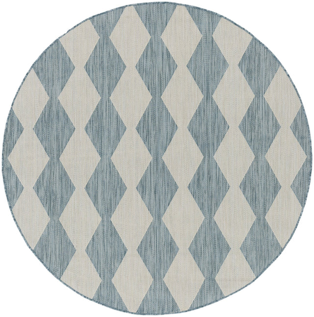 Nourison Positano POS04 Machine Made Aqua Rug