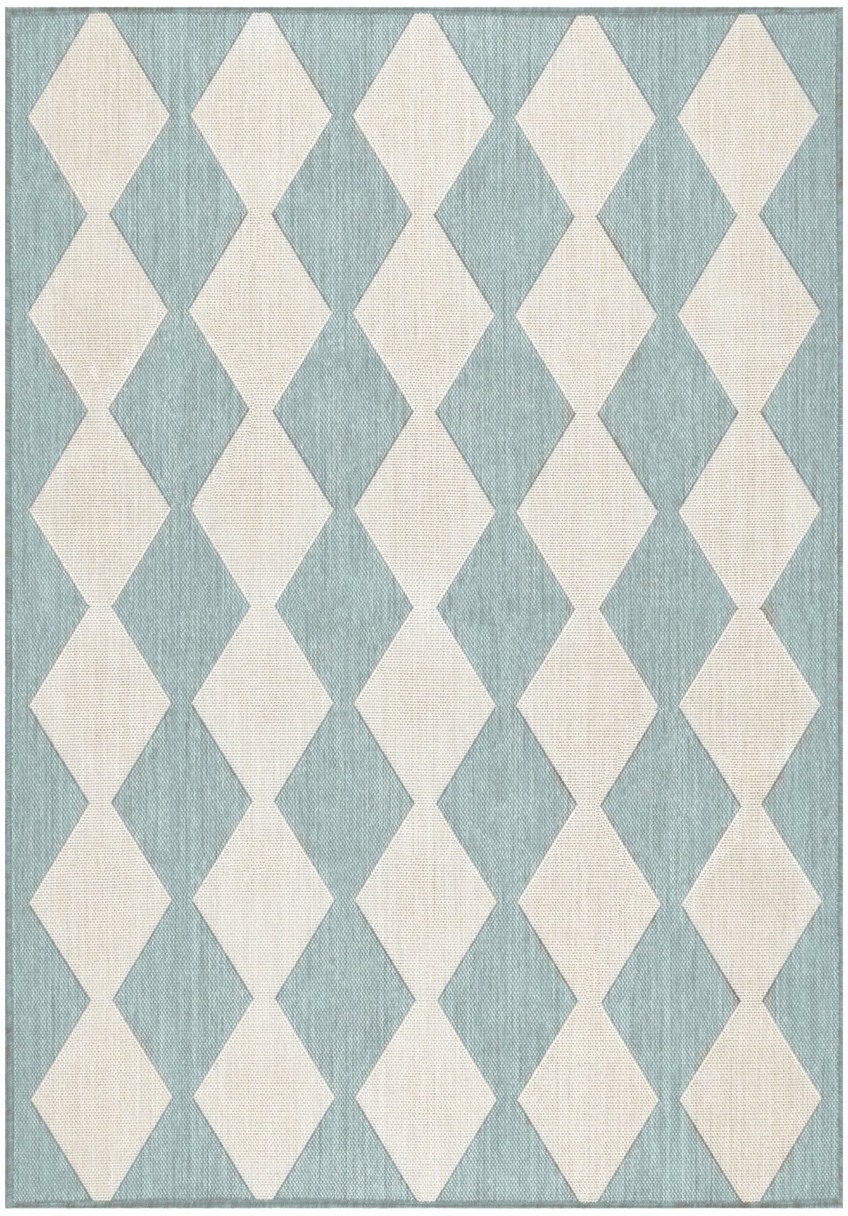 Nourison Positano POS04 Machine Made Aqua Rug