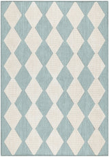 Nourison Positano POS04 Machine Made Aqua Rug