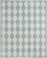 Nourison Positano POS04 Machine Made Aqua Rug