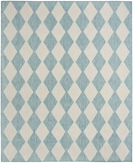 Nourison Positano POS04 Machine Made Aqua Rug