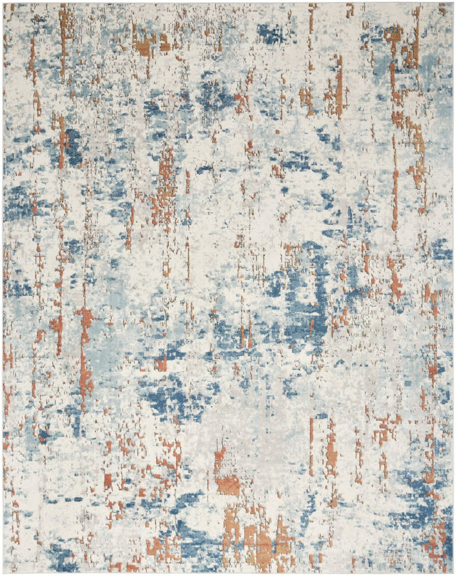 Nourison Quarry Qua01 Beige Blue Rust Rug - Nourison - 99446932884