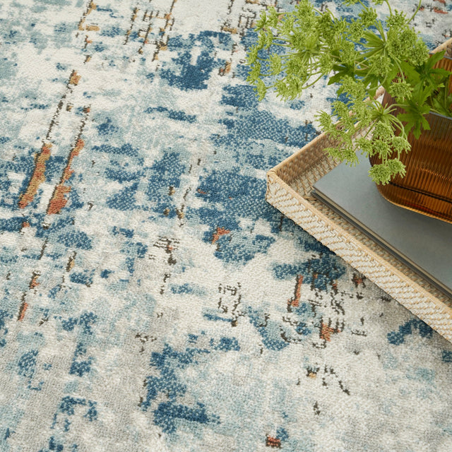 Nourison Quarry Qua01 Beige Blue Rust Rug - Nourison - 99446932884