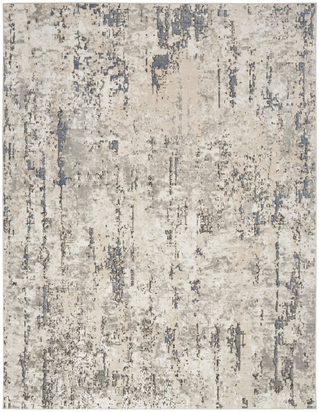 Nourison Quarry Qua01 Ivory Blue Grey Rug - Nourison - 99446924087