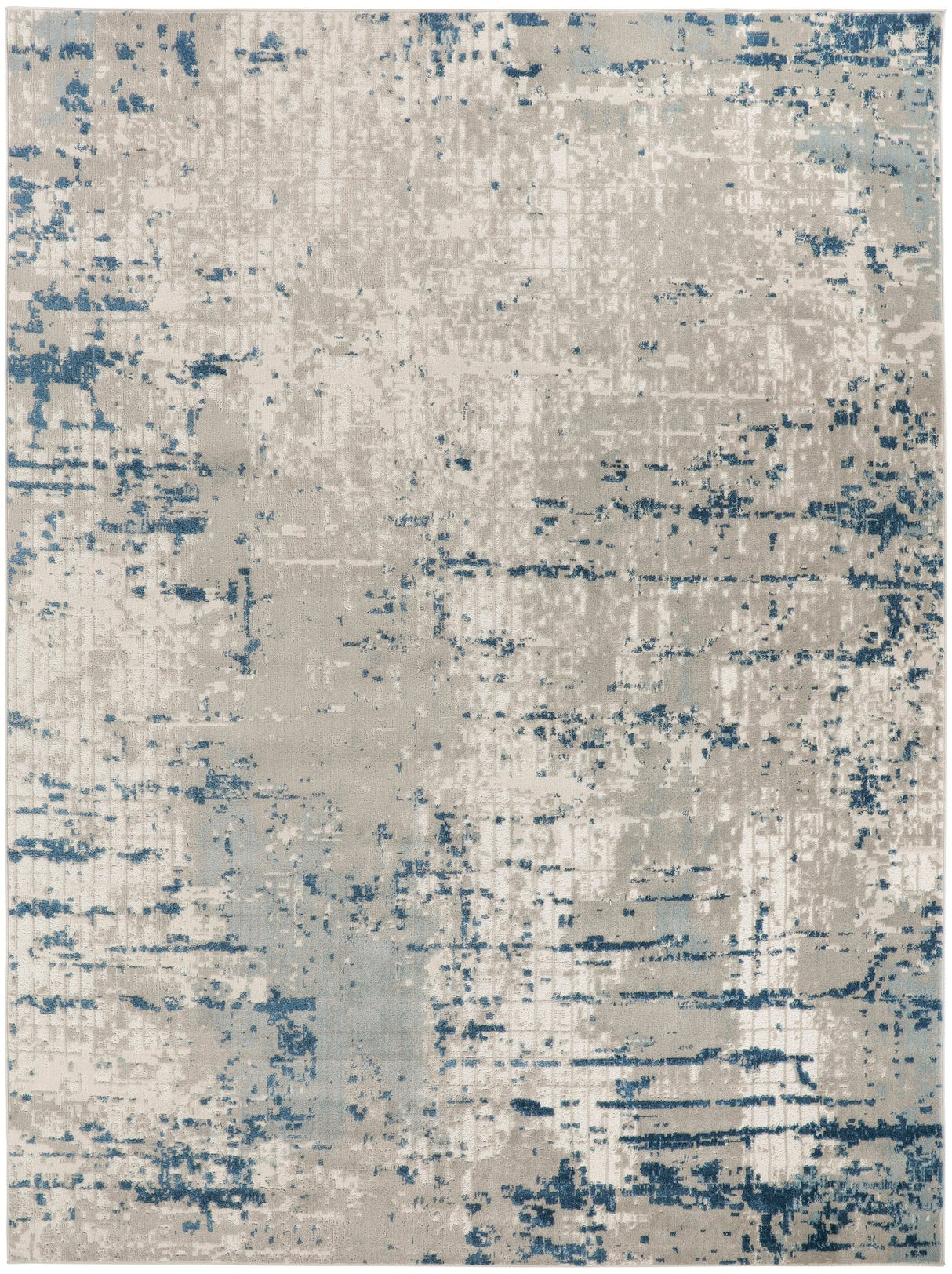 Nourison Quarry Qua01 Ivory Grey Blue Rug - Nourison - 99446908230