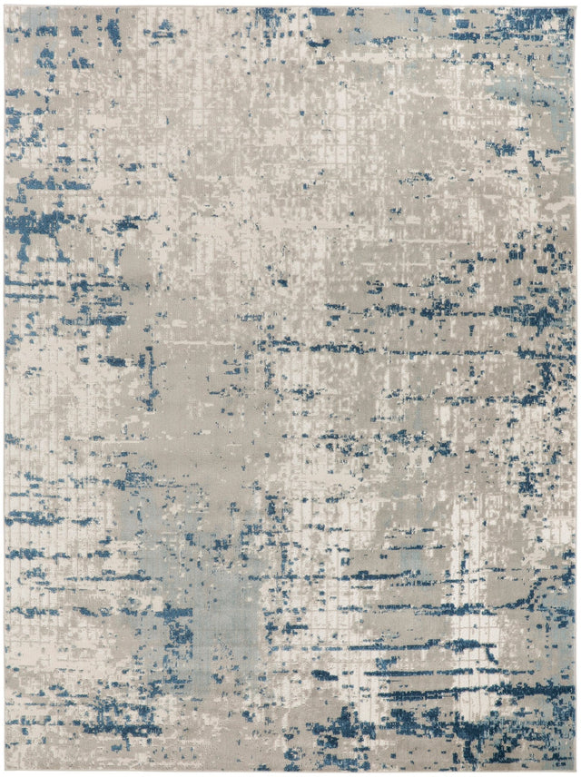 Nourison Quarry Qua01 Ivory Grey Blue Rug - Nourison - 99446908230