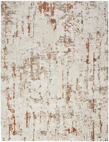 Nourison Quarry Qua01 Ivory Rust Rug - Nourison - 99446924049