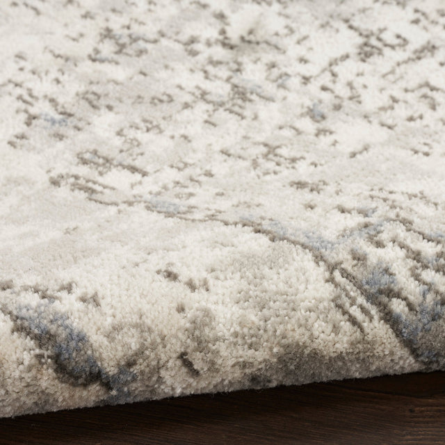Nourison Quarry QUA01 Machine Made Ivory, Blue, Grey Rug