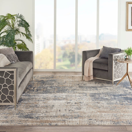 Nourison Quarry Qua02 Blue/Beige Rugs - Nourison - 99446746375