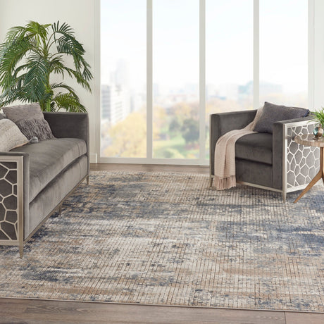 Nourison Quarry Qua02 Blue/Beige Rugs - Nourison - 99446746382