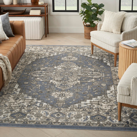 Nourison Quarry Qua05 Blue Rug - Nourison - 99446924384