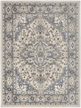 Nourison Quarry Qua05 Ivory Blue Rug - Nourison - 99446924131