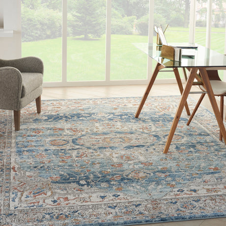 Nourison Quarry Qua11 Ivory Blue Rugs - Nourison - 99446819819