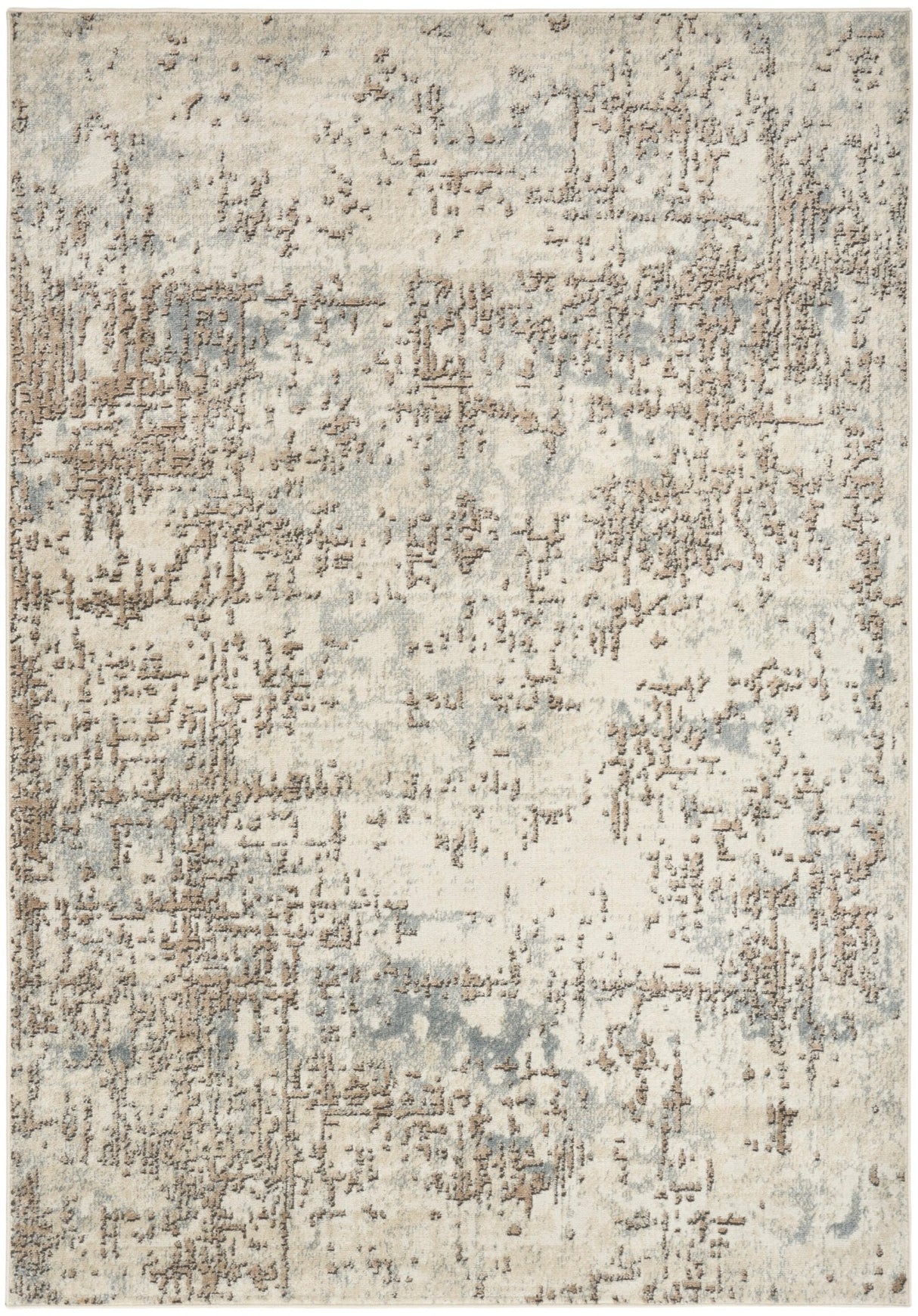 Nourison Quarry QUA17 Machine Made Ivory, Beige Rug