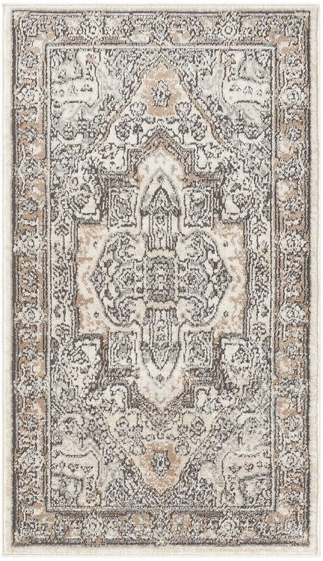 Nourison Quarry QUA18 Machine Made Ivory, Grey, Taupe Rug