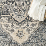 Nourison Quarry QUA18 Machine Made Ivory, Navy Rug