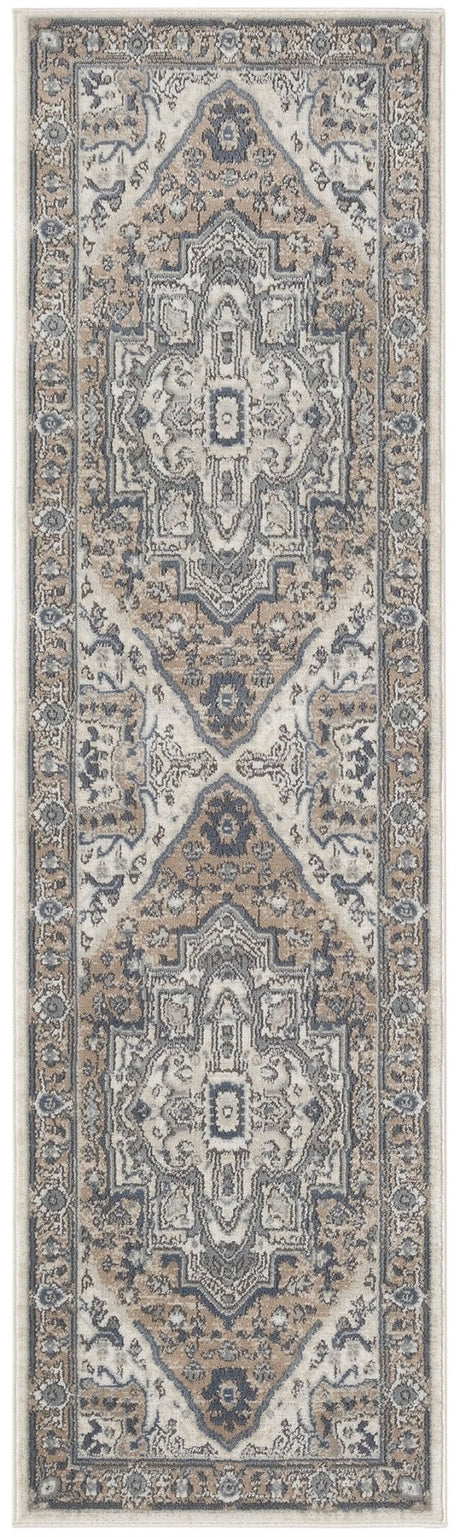 Nourison Quarry QUA18 Machine Made Ivory, Taupe Rug