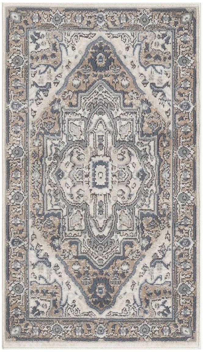 Nourison Quarry QUA18 Machine Made Ivory, Taupe Rug