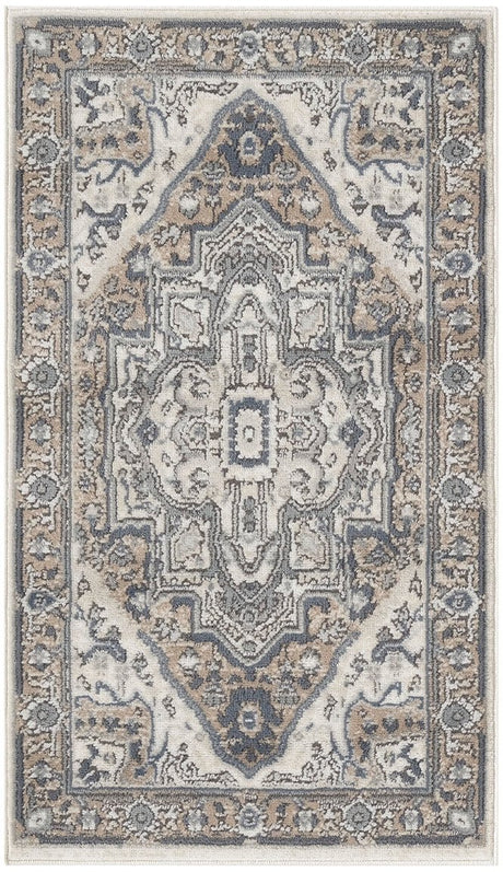 Nourison Quarry QUA18 Machine Made Ivory, Taupe Rug