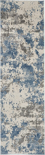 Nourison Rustic Textures Rus08 Grey/Blue Rug - Nourison - 99446496348