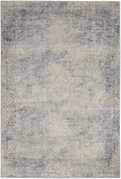 Nourison Rustic Textures Rus09 Ivory Light Blue Rug - Nourison - 99446089397