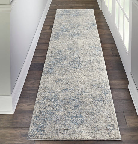 Nourison Rustic Textures Rus09 Ivory Light Blue Rug - Nourison - 99446496409