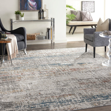 Nourison Rustic Textures Rus14 Light Grey Multi Rugs - Nourison - 99446799265