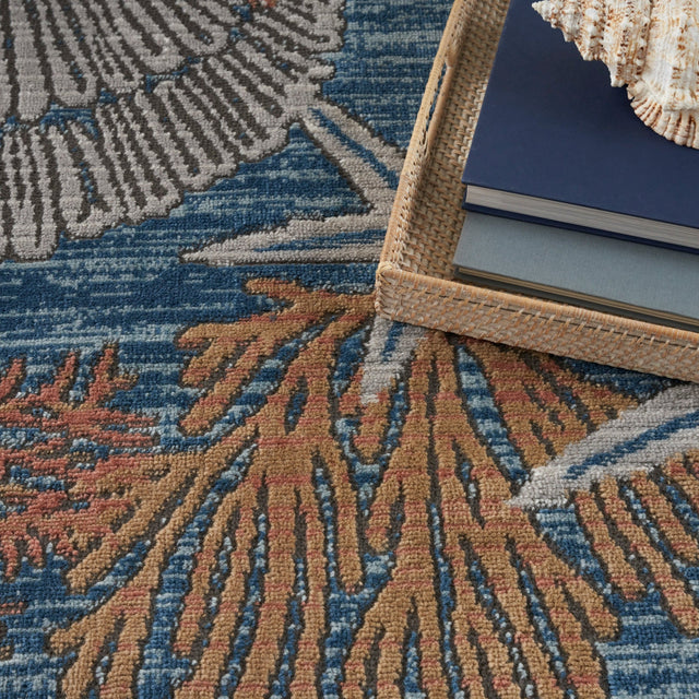 Nourison Seaside Sds04 Blue Multicolor Rug - Nourison - 99446953841