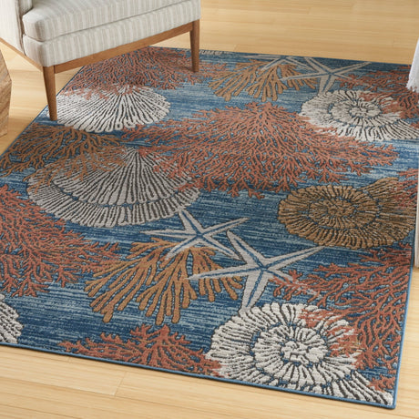 Nourison Seaside Sds04 Blue Multicolor Rug - Nourison - 99446953841