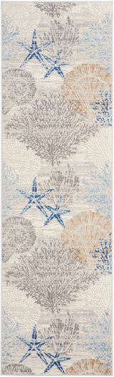 Nourison Seaside Sds04 Ivory Grey Blue Rug - Nourison - 99446167026