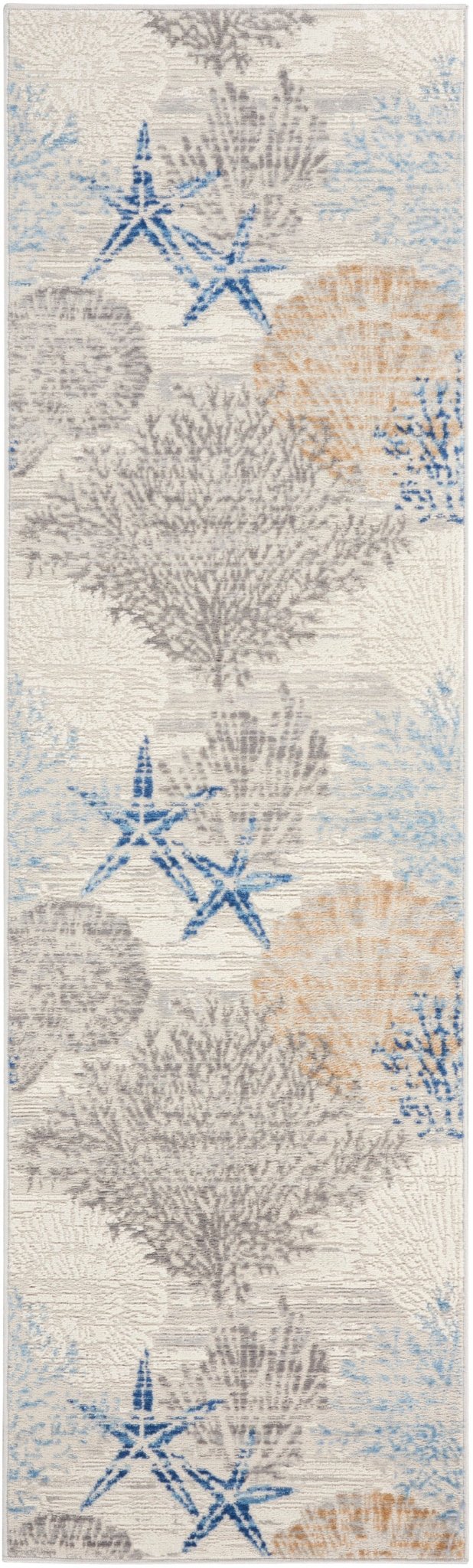 Nourison Seaside Sds04 Ivory Grey Blue Rug - Nourison - 99446167026