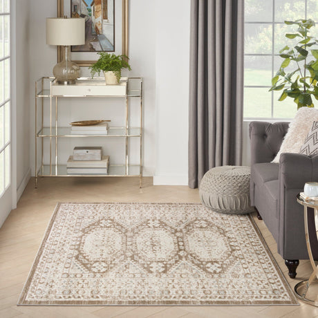 Nourison Serenity Home Srh01 Ivory Mocha Rug - Nourison - 99446918192