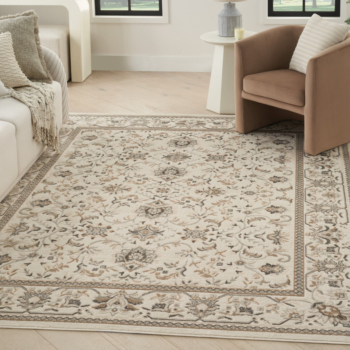 Nourison Serenity Home Srh02 Ivory Mocha Rug - Nourison - 99446918314