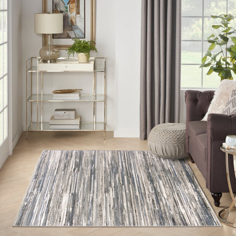 Nourison Serenity Home Srh03 Ivory Grey Blue Rug - Nourison - 99446918406