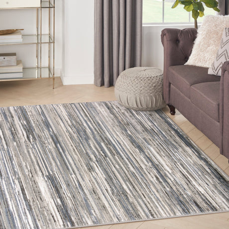 Nourison Serenity Home Srh03 Ivory Grey Blue Rug - Nourison - 99446918413