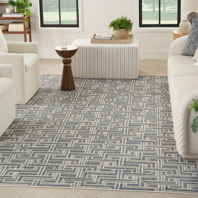 Nourison Serenity Home Srh04 Blue Ivory Rug - Nourison - 99446918604