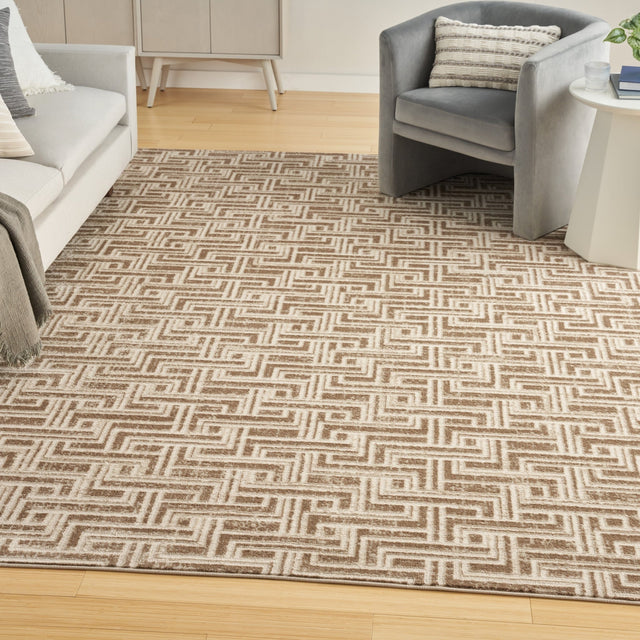 Nourison Serenity Home Srh04 Mocha Ivory Rug - Nourison - 99446918505