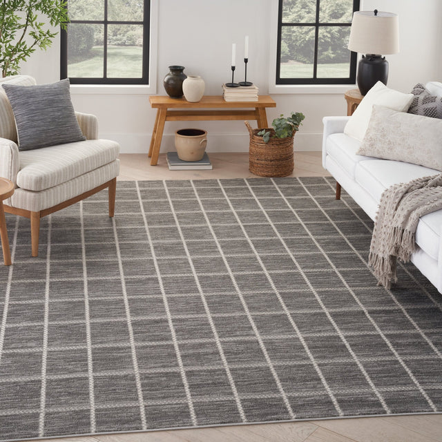 Nourison Serenity Home Srh05 Grey Ivory Rug - Nourison - 99446918697