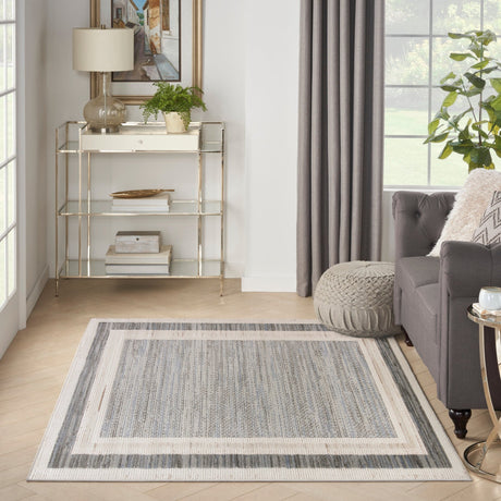 Nourison Serenity Home Srh07 Grey Ivory Rug - Nourison - 99446918963