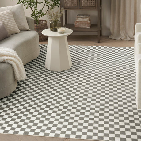 Nourison Serenity Home SRH09 Ivory Grey Contemporary Area Rugs