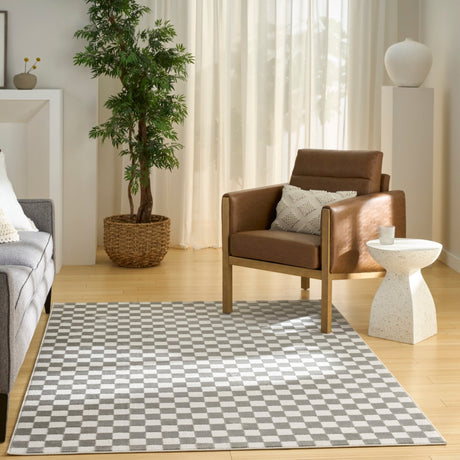 Nourison Serenity Home SRH09 Ivory Grey Contemporary Area Rugs