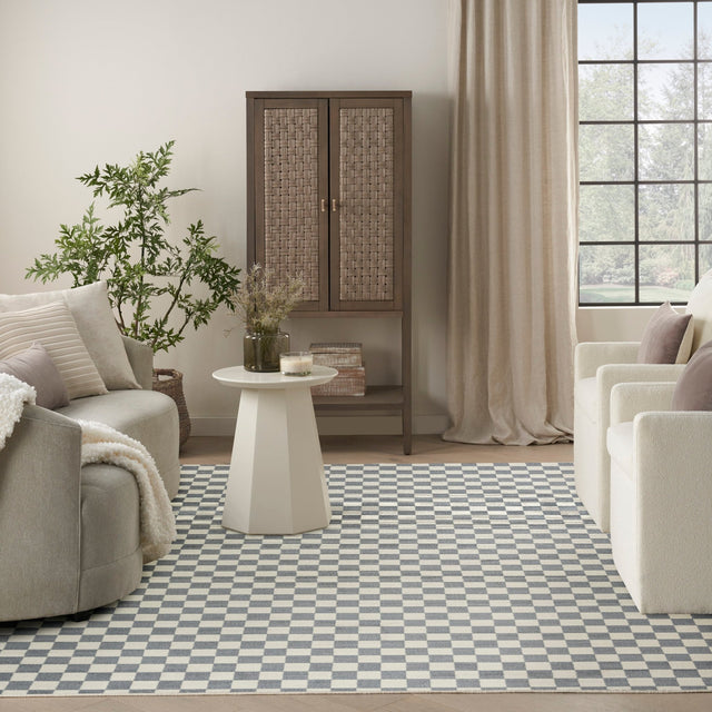 Nourison Serenity Home SRH10 Ivory Blue Contemporary Area Rugs - 841491136553