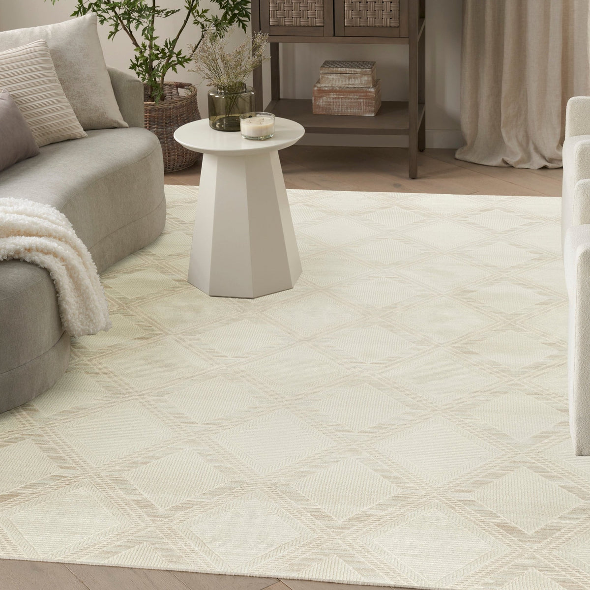 Nourison Serenity Home SRH11 Ivory Contemporary Area Rugs